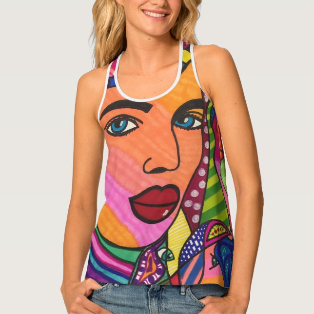 Life's face tank top (Front)