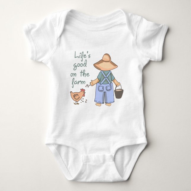 Life's Good on the Farm Baby Bodysuit (Front)