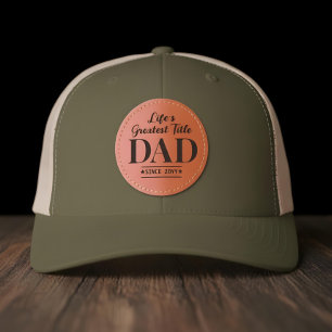 Life's Greatest Title Father's Day Gift For Dad Leather Patch Hat