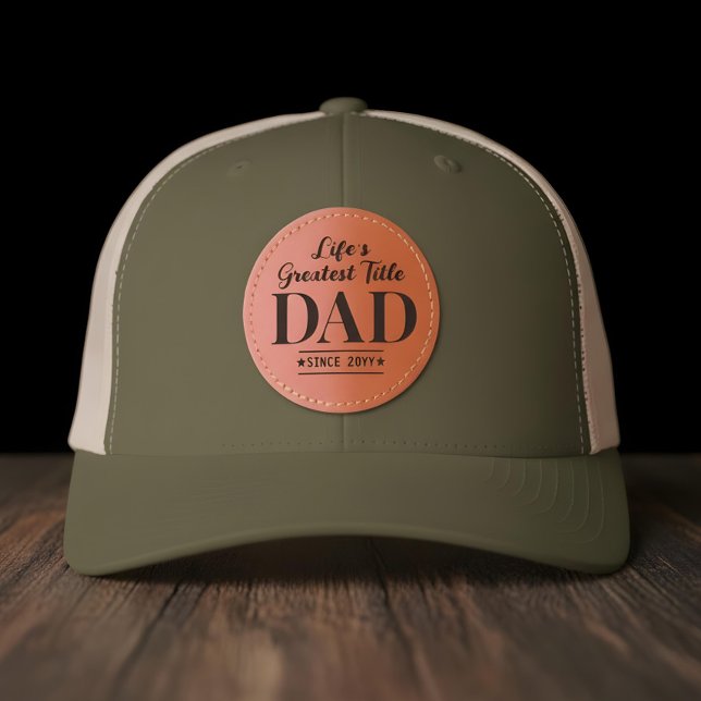 Life's Greatest Title Father's Day Gift For Dad Leather Patch Hat (Life's Greatest Title Father's Day Gift For Dad Leather Patch Hat)