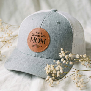 Life's Greatest Title Mother's Day Gift For Mom Leather Patch Hat