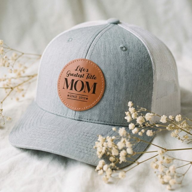 Life's Greatest Title Mother's Day Gift For Mom Leather Patch Hat (Life's Greatest Title Mother's Day Gift For Mom Leather Patch Hat)