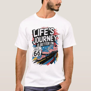 Life's Journey Is Better on Route 66 Illustration T-Shirt