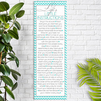 Life's Little Instructions Aqua Blue Poster