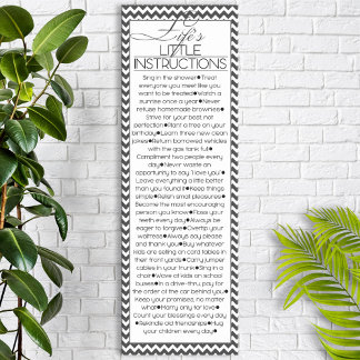 Life's Little Instructions Charcoal Black Poster