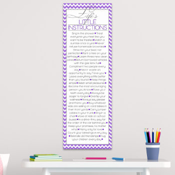 Lifes Little Instructions (lilac) Poster by reflections06 at Zazzle