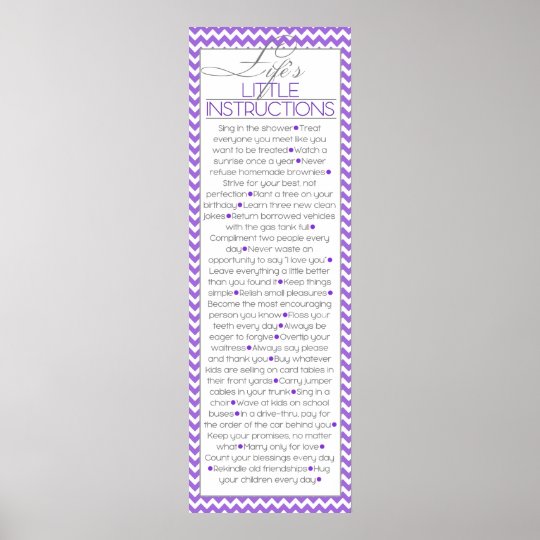 Lifes Little Instructions (lilac) Poster
