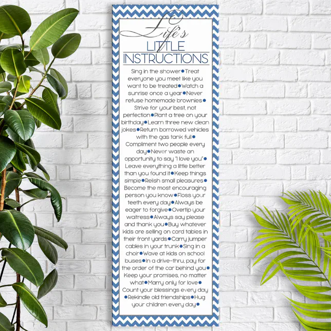 Life's Little Instructions Navy Blue Poster Zazzle