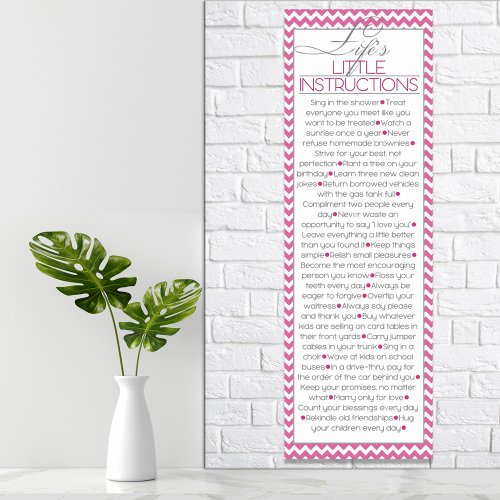 Lifes Little Instructions pink Poster