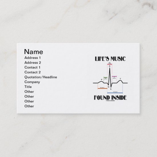 Life's Music Found Inside (ECG/EKG Heartbeat) Business Card