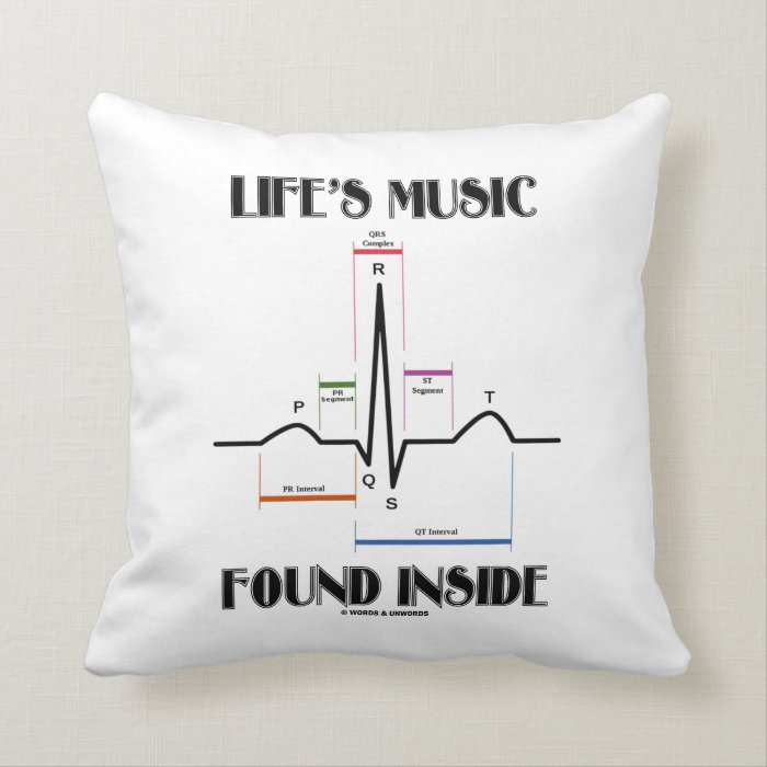 Life's Music Found Inside (ECG/EKG Heartbeat) Pillows