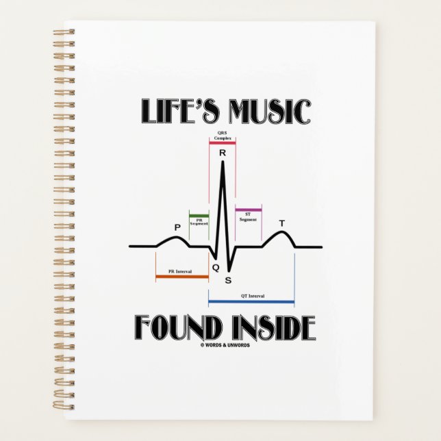 Life's Music Found Inside ECG Electrocardiogram Planner (Front)