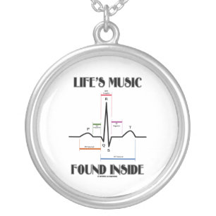Life's Music Found Inside (Electrocardiogram) Silver Plated Necklace