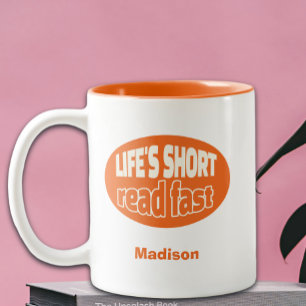 Life's Short Read Fast Reading Book Lovers Two-Tone Coffee Mug