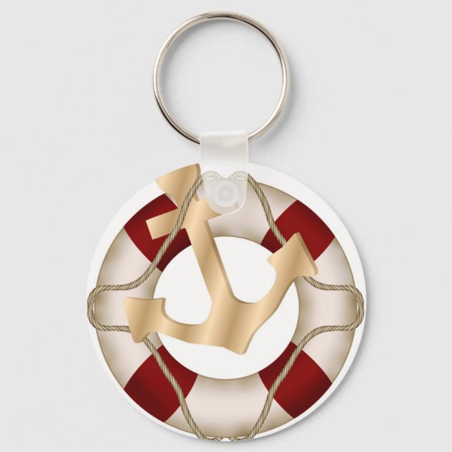 Lifesaver and Anchor Keychain (Front)