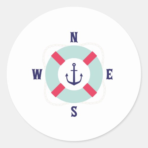 Lifesaver Compass Classic Round Sticker