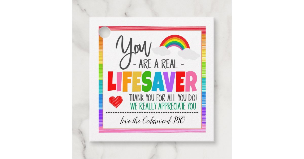 Lifesaver Gift Tag | Zazzle