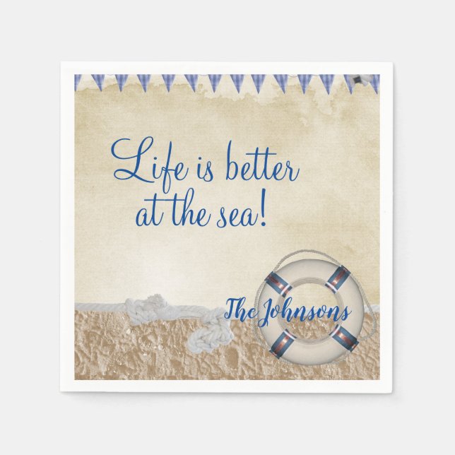 Lifesaver on the sand napkins (Front)