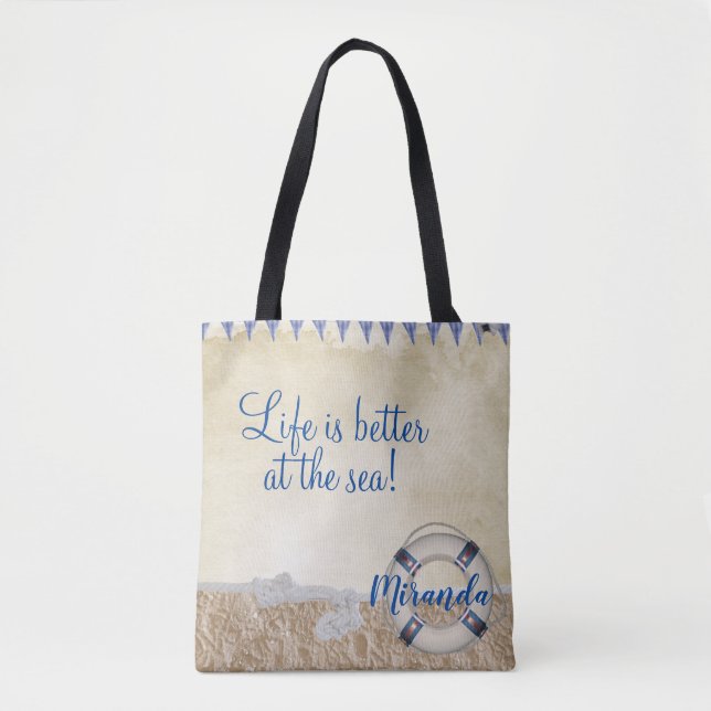 Lifesaver on the sand tote bag (Front)