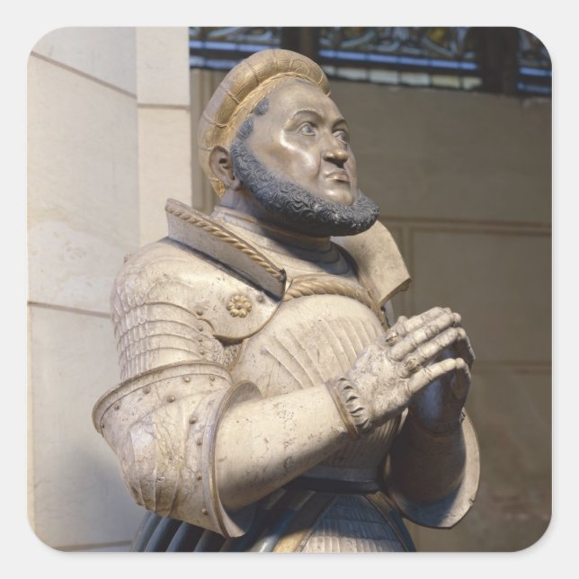 Lifesize Alabaster Statue of the Elector Square Sticker (Front)