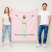 Lifesize Jesus Pink Blanket - Customize it