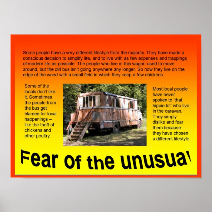 Lifeskills, Citizenship, Fear of the unusual Poster