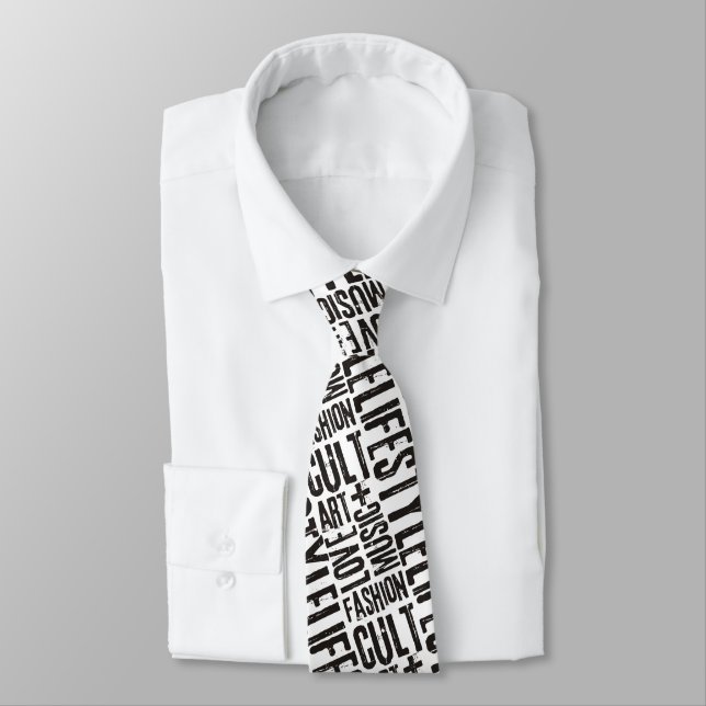 LIFESTYLE FASHION CULT - black Neck Tie (Tied)
