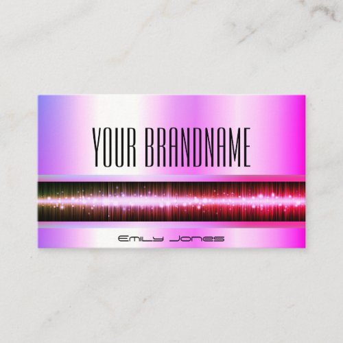 Lifestyle Flashy Pink Purple Holographic Effect Business Card