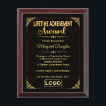 Lifetime Achievement award | Gold & Black Plaque<br><div class="desc">Celebrate a significant milestone with a Lifetime Achievement Award featuring a custom Plaque, elegantly crafted in a striking gold and black design. This personalized plaque is a lasting tribute, beautifully showcasing the honoree's accomplishments. The award combines sophistication and sentiment, ideal for recognizing exceptional contributions, making it a perfect gift for...</div>