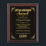 Lifetime Achievement award | Gold & Black Plaque<br><div class="desc">Celebrate a significant milestone with a Lifetime Achievement Award featuring a custom Plaque, elegantly crafted in a striking gold and black design. This personalized plaque is a lasting tribute, beautifully showcasing the honoree's accomplishments. The award combines sophistication and sentiment, ideal for recognizing exceptional contributions, making it a perfect gift for...</div>