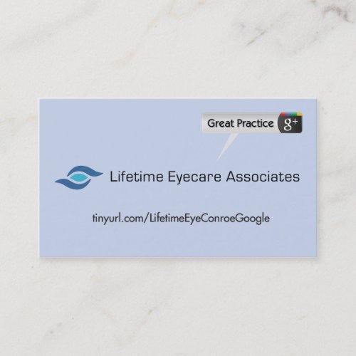 Lifetime Eyecare Associate Business Card