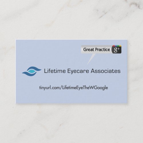 Lifetime Eyecare Associates Business Card