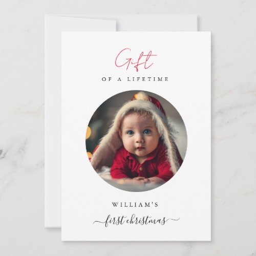 Lifetime Gift Babys First Christmas Photo  Holiday Card