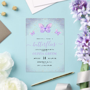 Lifetime of Butterflies Bridal Shower Invitation