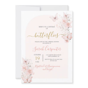 Lifetime of Butterflies Bridal Shower Invitation