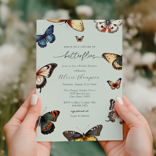 Lifetime of Butterflies Bridal Shower Invitation