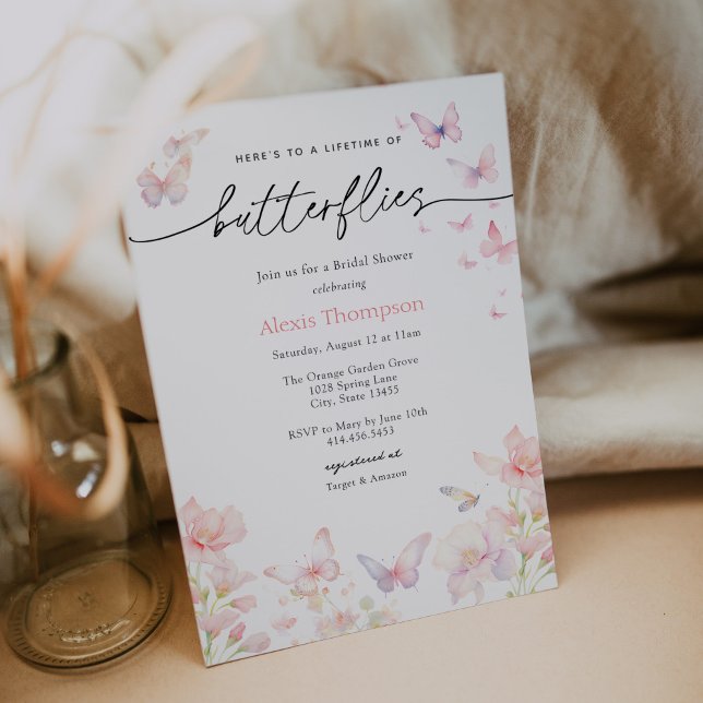 Lifetime of Butterflies Bridal Shower Invitation (Creator Uploaded)
