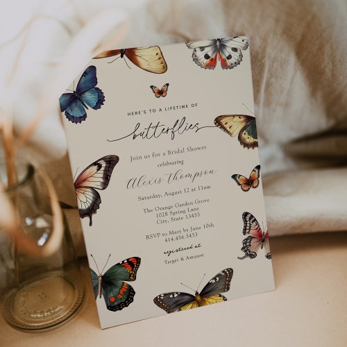 Lifetime of Butterflies Bridal Shower Invitation