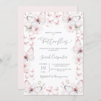 Lifetime of Butterflies Bridal Shower Invitation | Zazzle