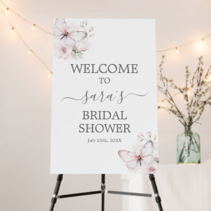 Lifetime of Butterflies Bridal Shower Welcome Foam Board