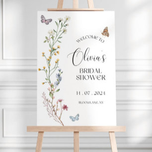 Lifetime of Butterflies Bridal Shower Welcome Sign