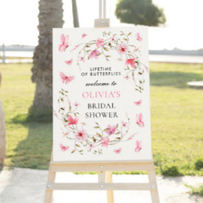 Lifetime of Butterflies Bridal Shower Welcome Sign