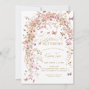 Lifetime of Butterflies Bridal Shower Wildflowers Invitation