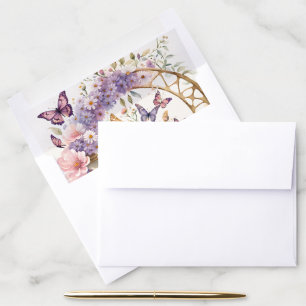 Lifetime of Butterflies floral bridal shower Envelope Liner