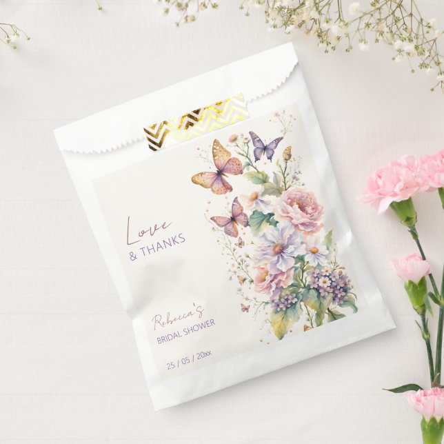 Lifetime of Butterflies floral bridal shower favor Bag (Sealed)