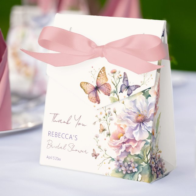 Lifetime of Butterflies floral bridal shower Favor Boxes (Lifetime of Butterflies floral bridal shower Favor Box bridal shower favors spring summer garden)