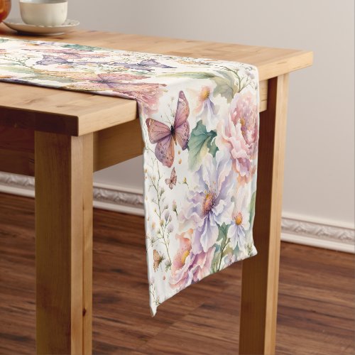 Lifetime of Butterflies floral bridal shower favor Short Table Runner