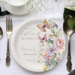 Lifetime of Butterflies floral bridal shower Paper Plates<br><div class="desc">Lifetime of Butterflies Enchanted vintage garden pastel butterflies and flowers butterfly bridal shower template party plates,  English garden boho flowers lilac pastel pink spring summer bridal shower personalized tableware table decor</div>