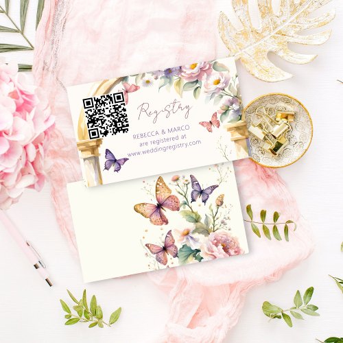 Lifetime of Butterflies floral qr gift registry Enclosure Card
