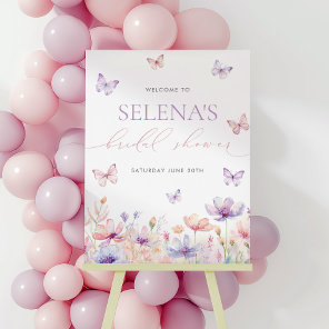 Lifetime of Butterflies Floral Welcome Sign